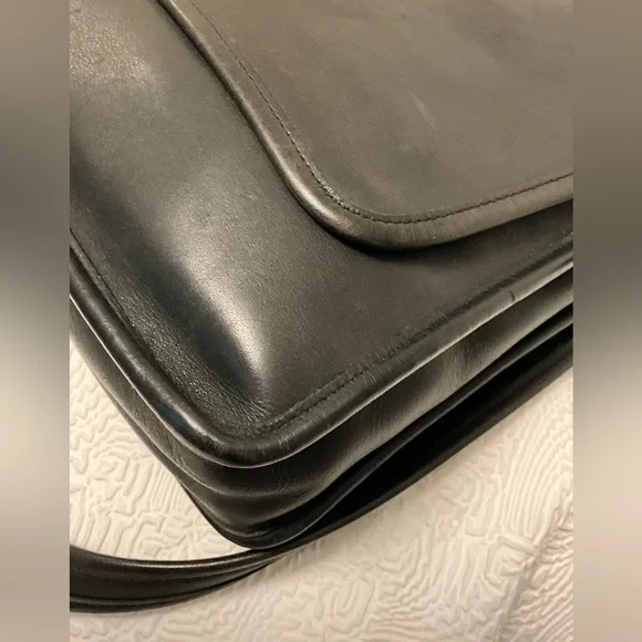 Coach Vintage Legacy Flap Black Leather Bag Purse Handbag Crossbody 9144 - Picture 10 of 16